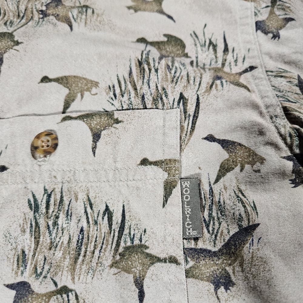 Woolrich Flying Ducks Shirt Mens XL Brown Hunting Long Sleeve Outdoors Hiking - Picture 4 of 7
